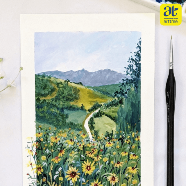 Khóa học online vẽ tranh phong cảnh bằng màu acrylic đơn giản và đẹp